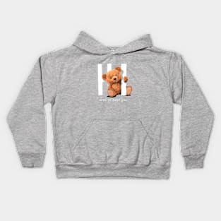 The bear design "Hi" Kids Hoodie